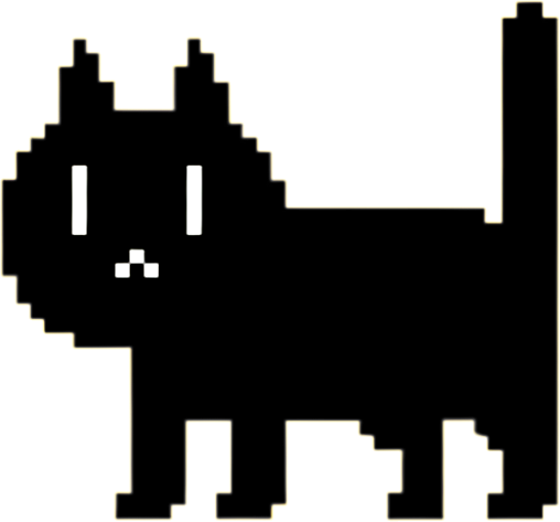 black pixel cat